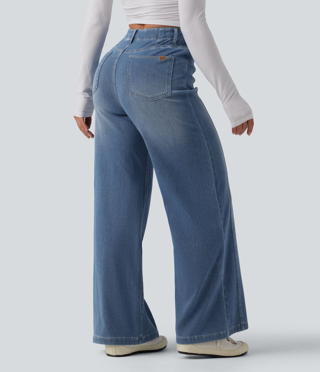 Halara Flex™ Jean large casual gainant taille haute avec poches