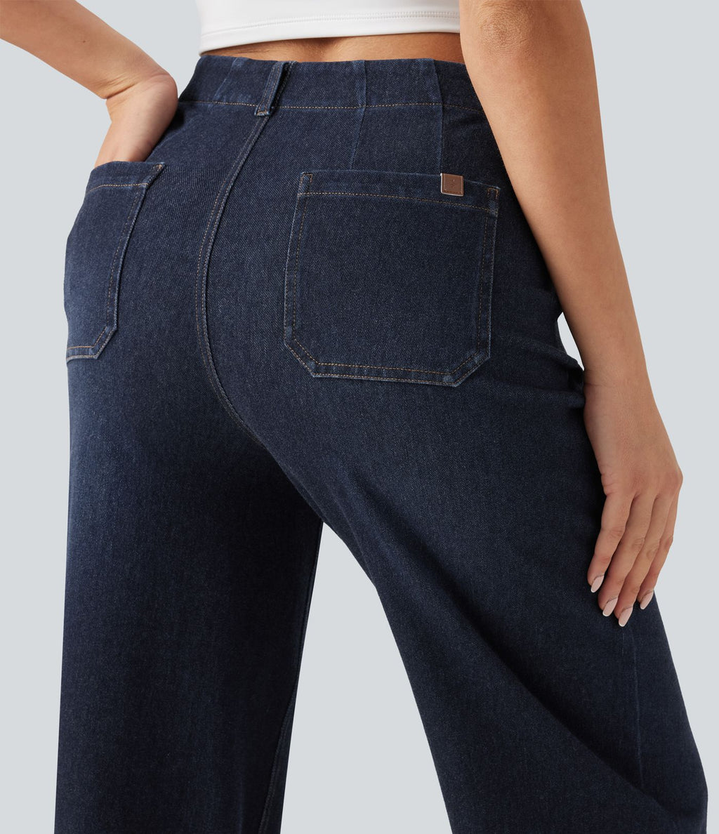Jean décontracté taille haute à jambes droites Halara Flex™ avec poches