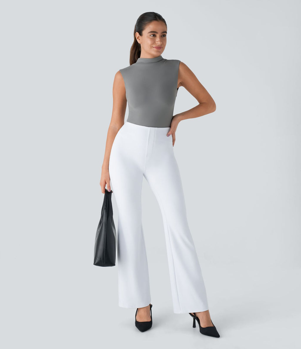 Pantalon tailleur légèrement évasé taille haute avec poches arrière Halara Flex™
