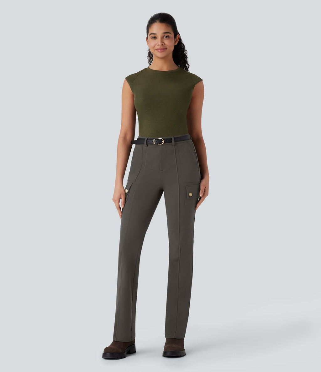 Pantalon cargo bootcut randonnée taille moyenne DayStretch avec poches
