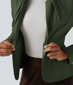 Blazer de travail col rond à agrafes