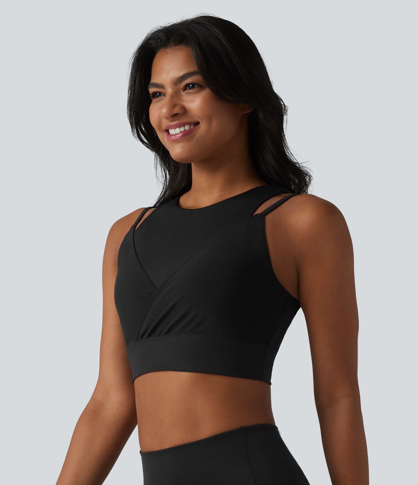 Brassière de sport SoftlyZero™ Airy à maintien léger, croisée, en mesh respirant, 2-en-1, avec brassière intégrée, à effet frais InstantCool, protection solaire UPF50+