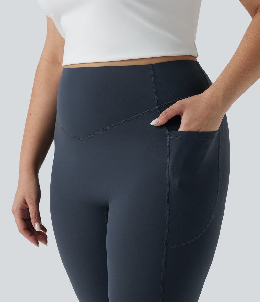 Halara UltraSculpt™ Legging yoga grande taille froncé taille haute gainant et sculptant avec poches