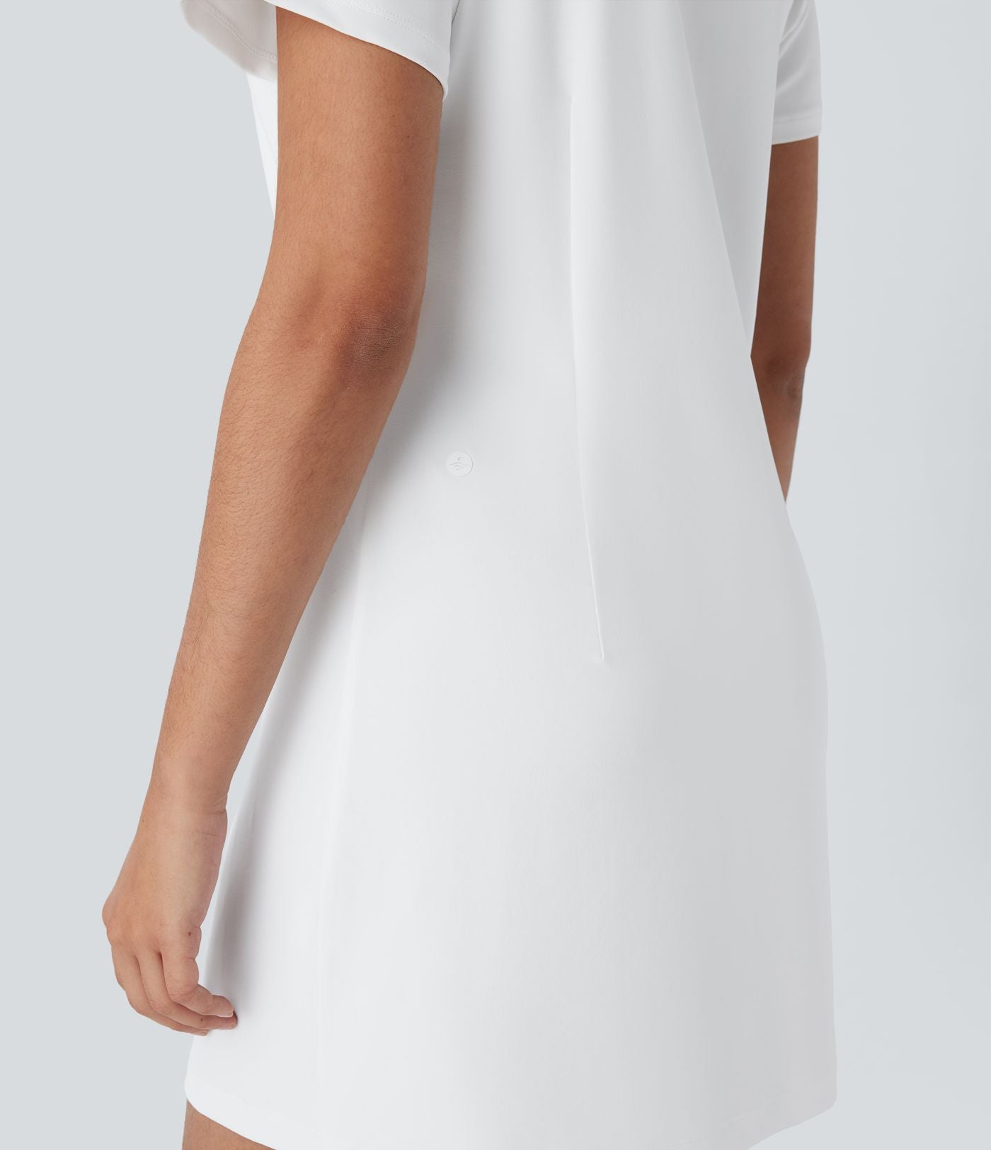 Robe tee-shirt mini décontractée unie col rond à manches courtes