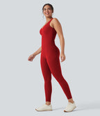 Combinaison de sport Halara UltraSculpt™ col V gainante push-up à poches