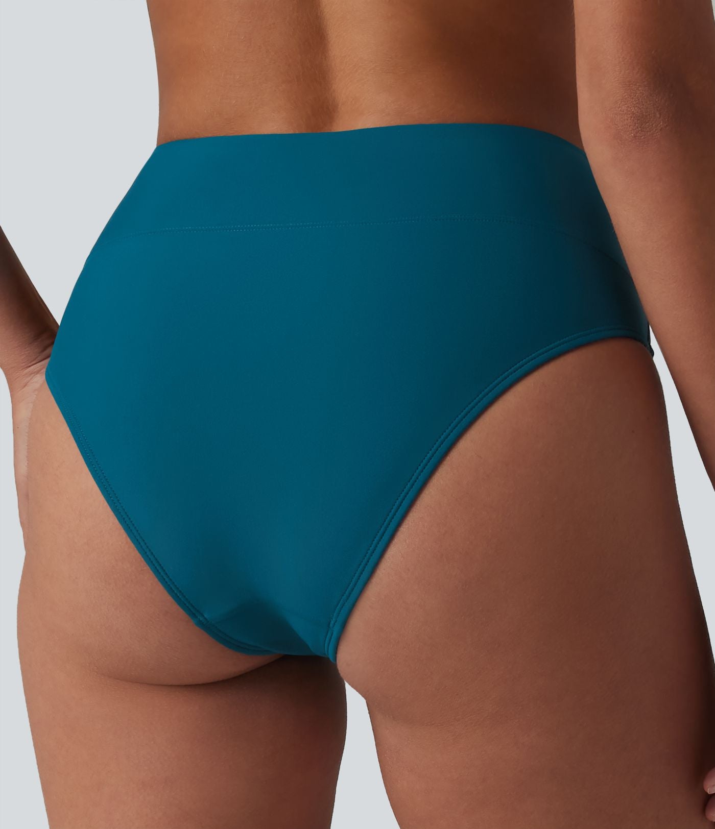Maillot de bain bikini taille haute effet ventre plat et froncé