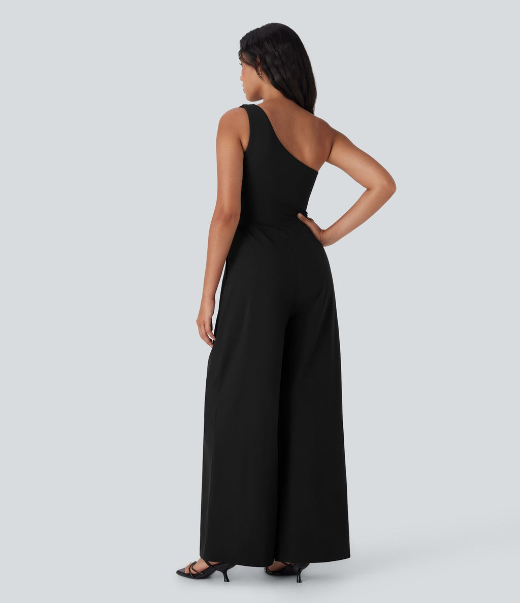 Combinaison de soirée Breezeful™ asymétrique dos nu séchage rapide avec poches latérales