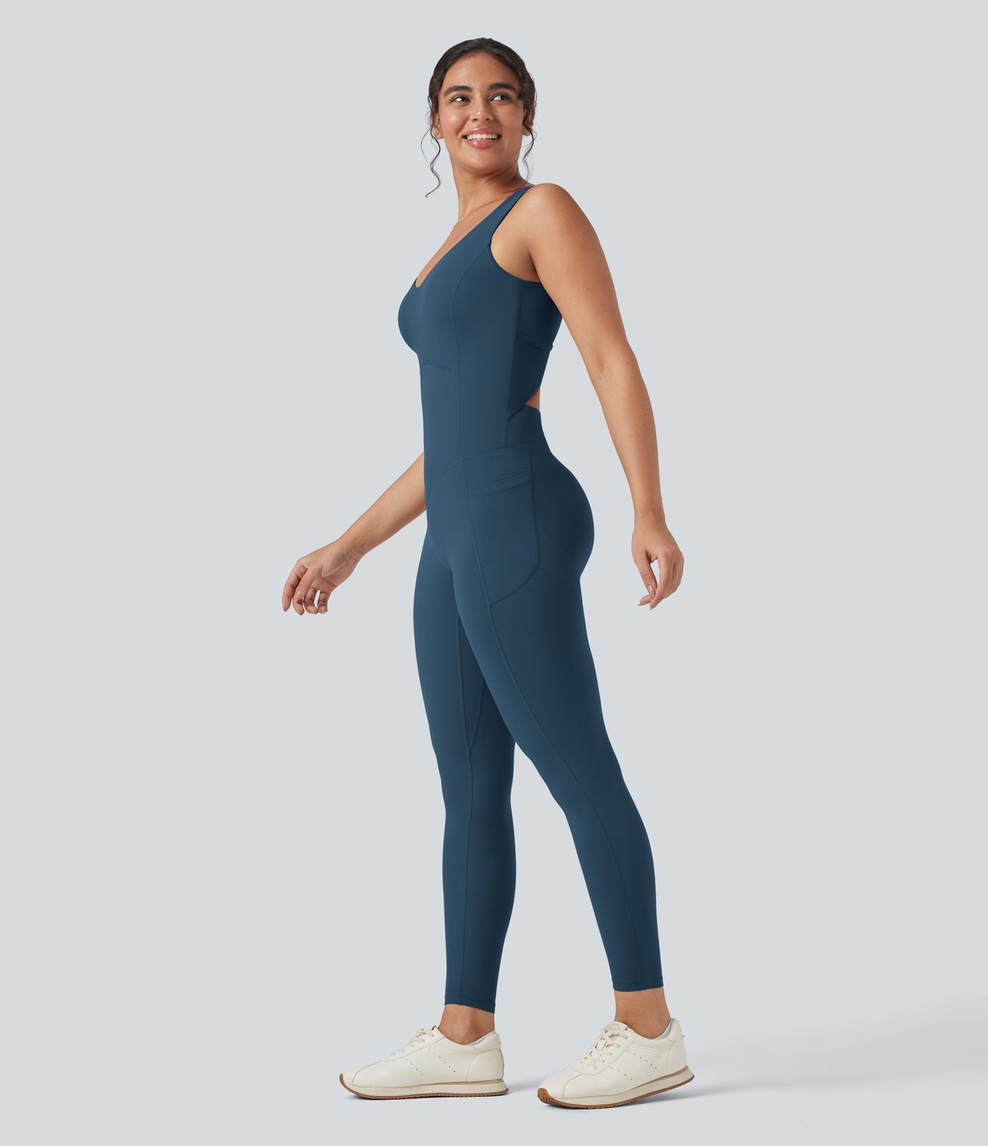 Combinaison de sport Halara UltraSculpt™ col V gainante push-up à poches