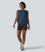 Débardeur de yoga col rond croisé effet frais InstantCool, protection solaire UPF50+
