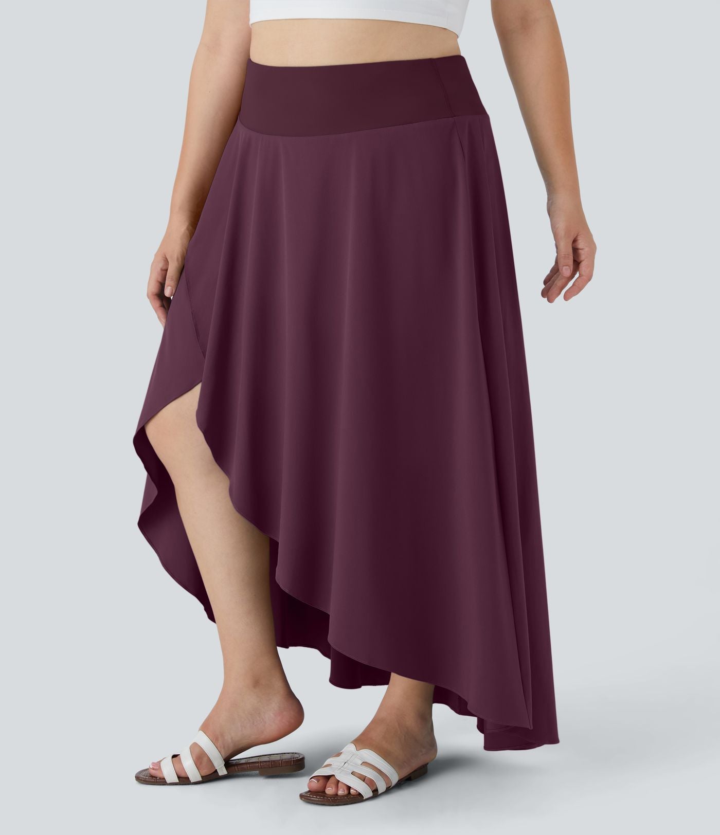 Breezeful™ Taille Haute à Volants 2 en1 Fluide Sèchement Rapide Quotidien Causal Grande Taille