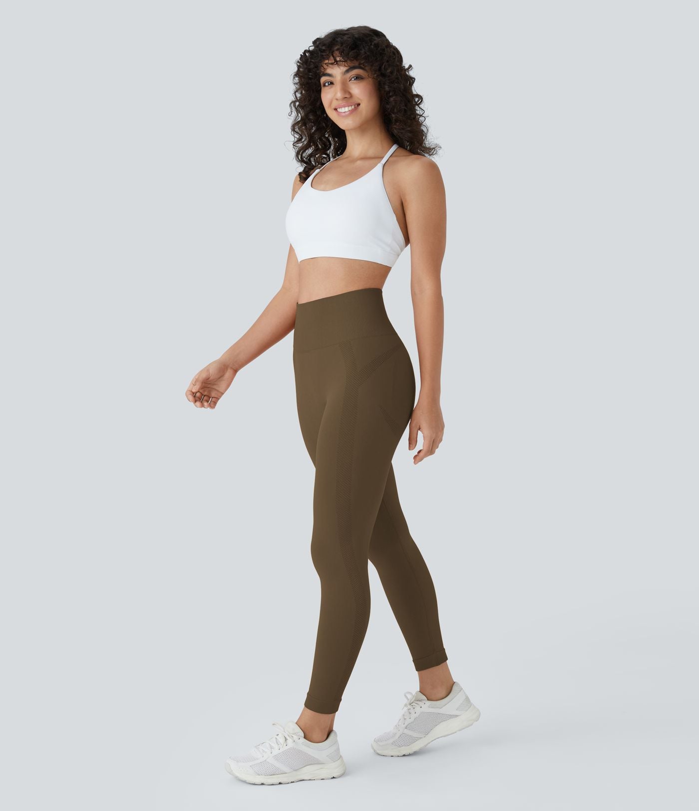 Legging yoga 7/8 taille haute froncé sans couture OneForm Seamless Flow