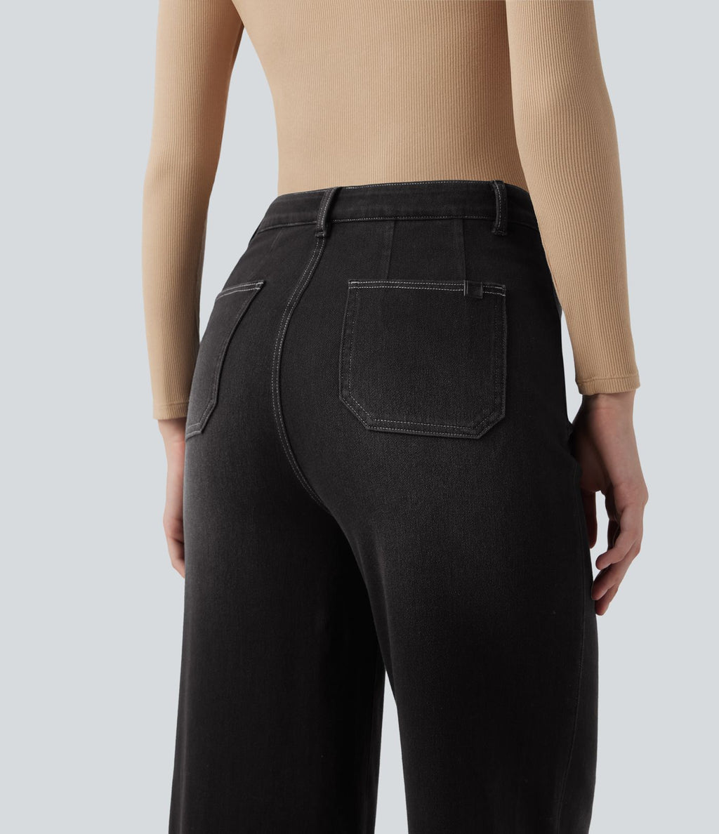 Halara Flex™ Jean large décontracté taille haute gainant avec poches