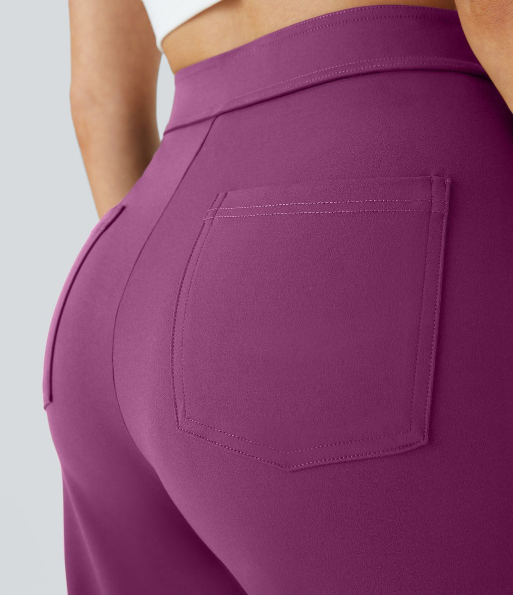 Pantalon taille haute coupe droite DayStretch avec poches