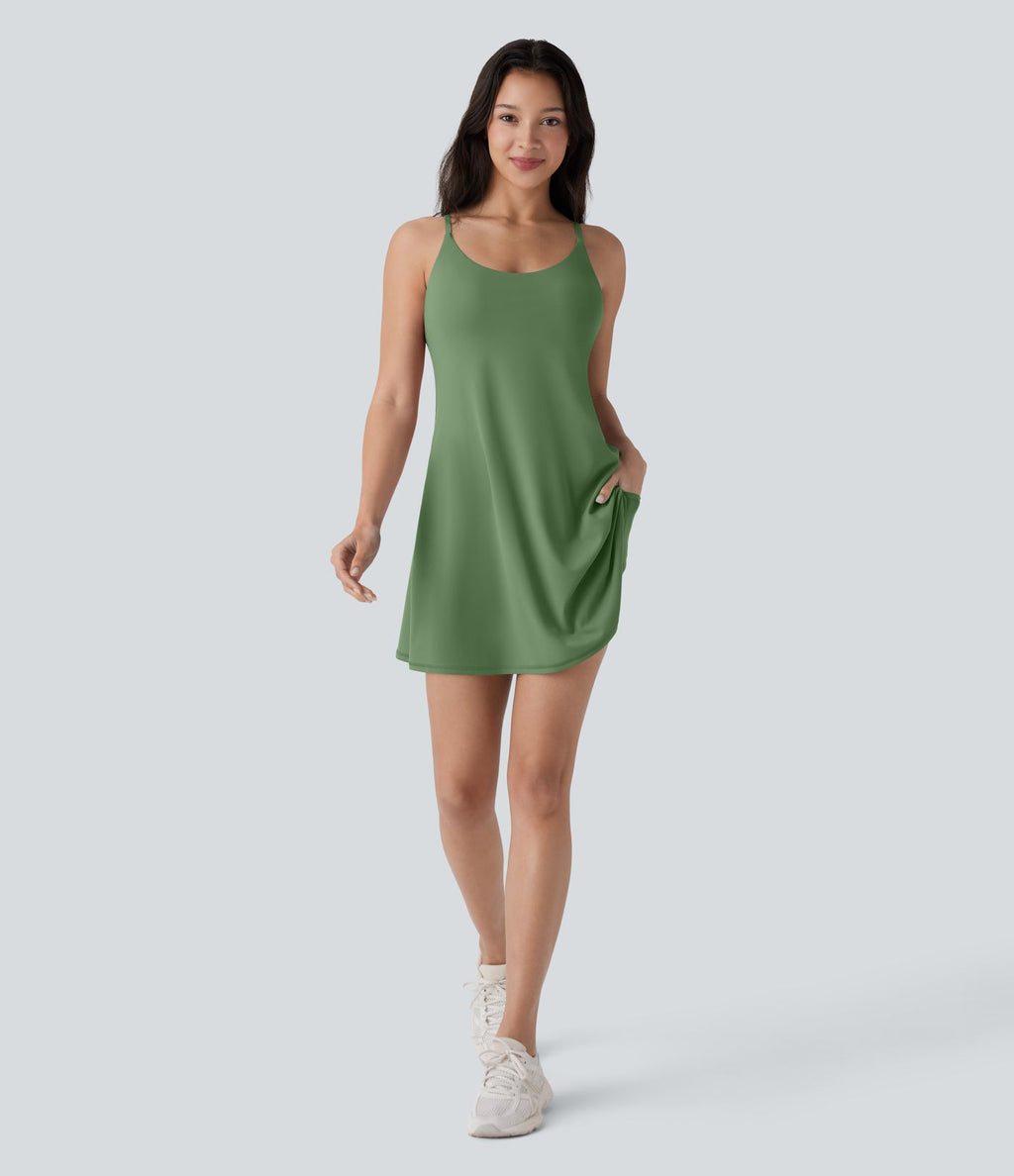 Softlyzero™ Plush Robe de danse courte dos nu avec short intégré - Version Easy Peasy