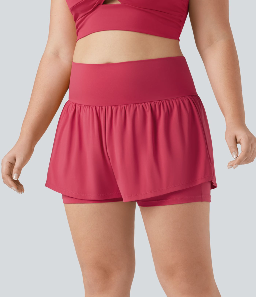Short tailleur 2-en-1 grande taille SoftlyZero™ Airy taille ultra-haute effet frais InstantCool yoga 12,5 cm avec poches