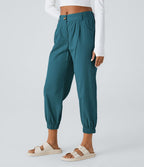 Joggings décontractés à taille mi-haute avec poches