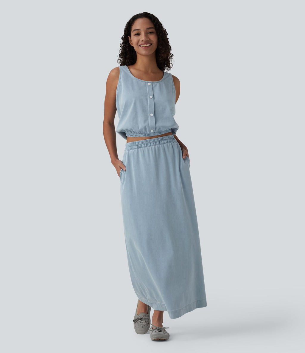 Halara Flex™ Débardeur casual en jean col U