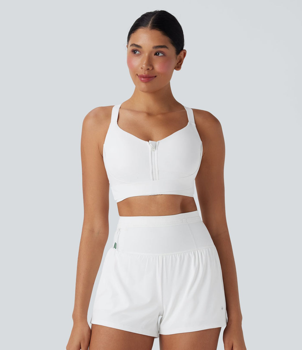 Brassière de sport course SpeedWave™ soutien intermédiaire push-up zip boucle réglable séchage rapide bonnets A-C