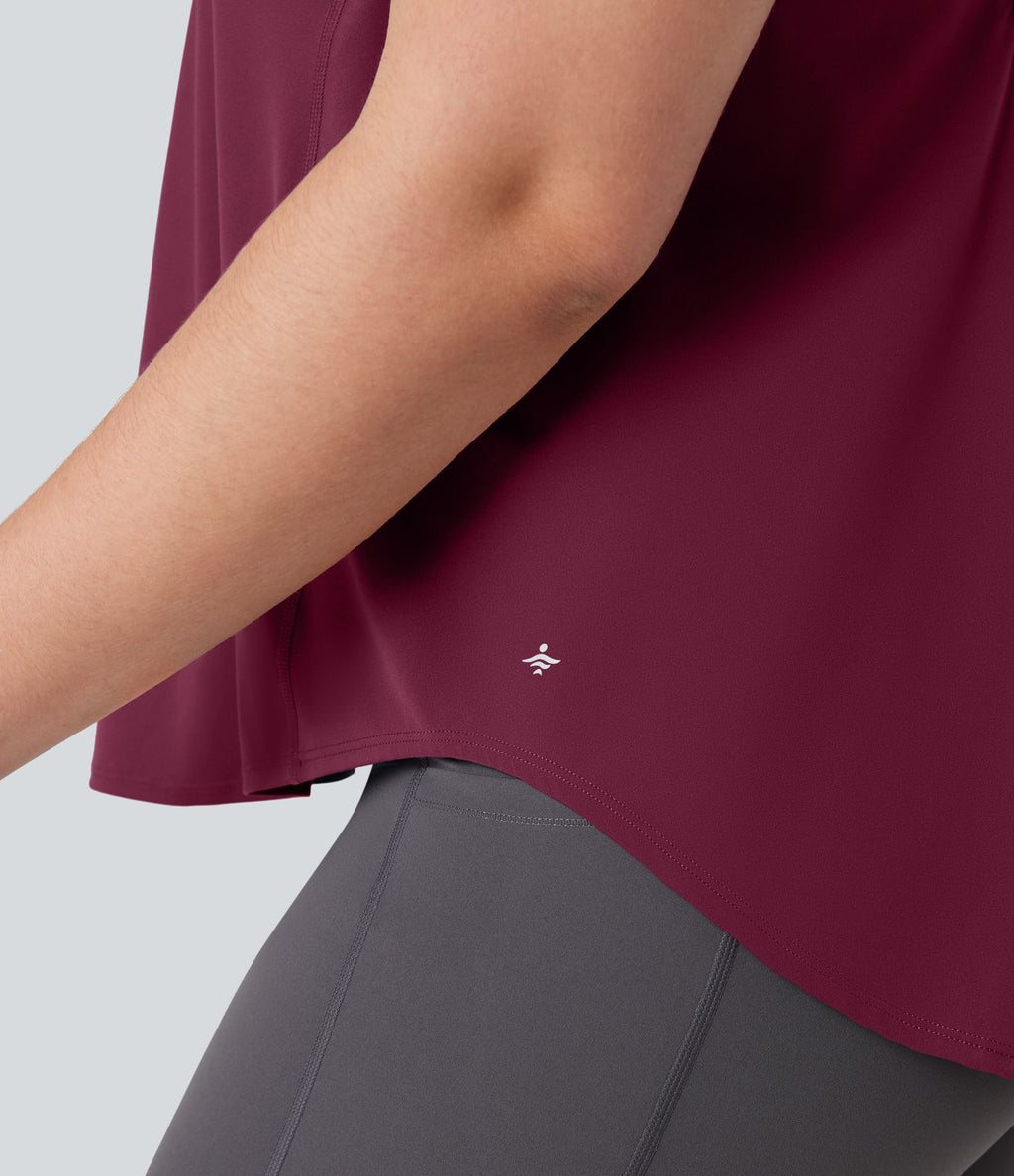 Débardeur running Halara UltraSculpt™ grande taille col rond ourlet arrondi