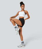 Short 2-en-1 de yoga gainant taille haute avec poches