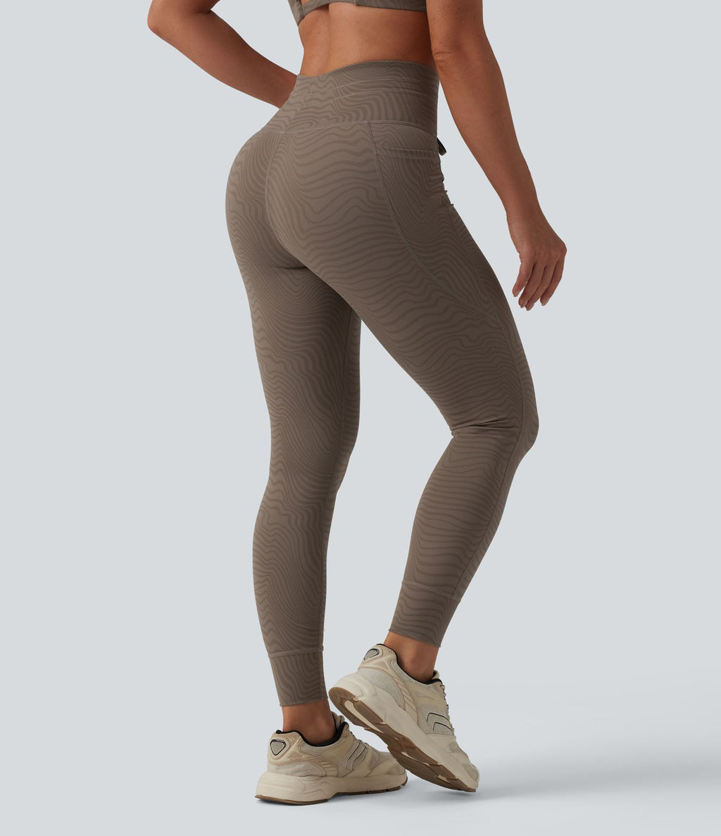 Legging de yoga Halara UltraSculpt™ taille haute avec cordon de serrage imprimé zèbre avec poches