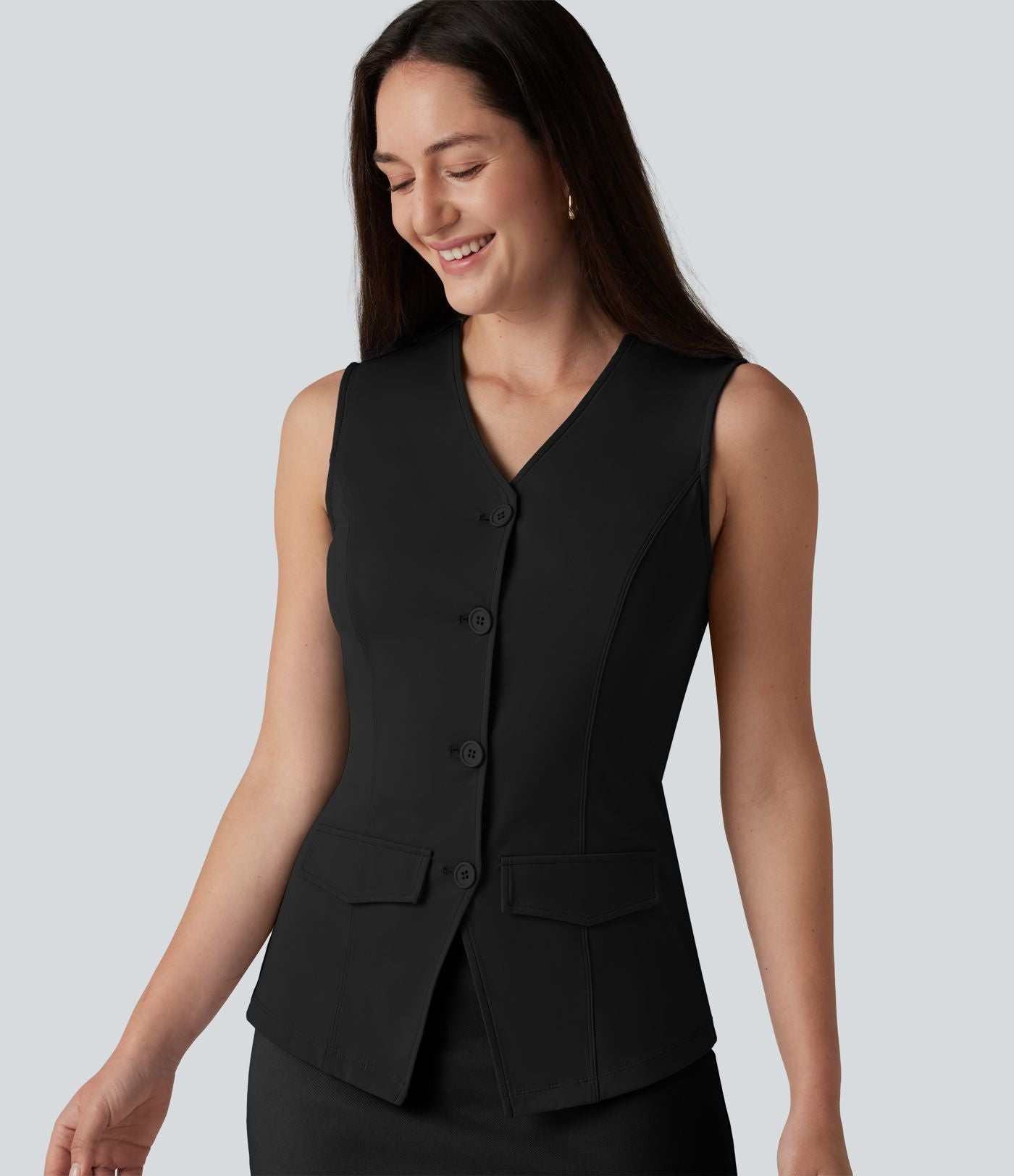 Gilet décontracté SoftlyZero™ Airy à col V et effet frais InstantCool