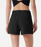 Short casual taille haute toucher lin 7,5 cm avec poches