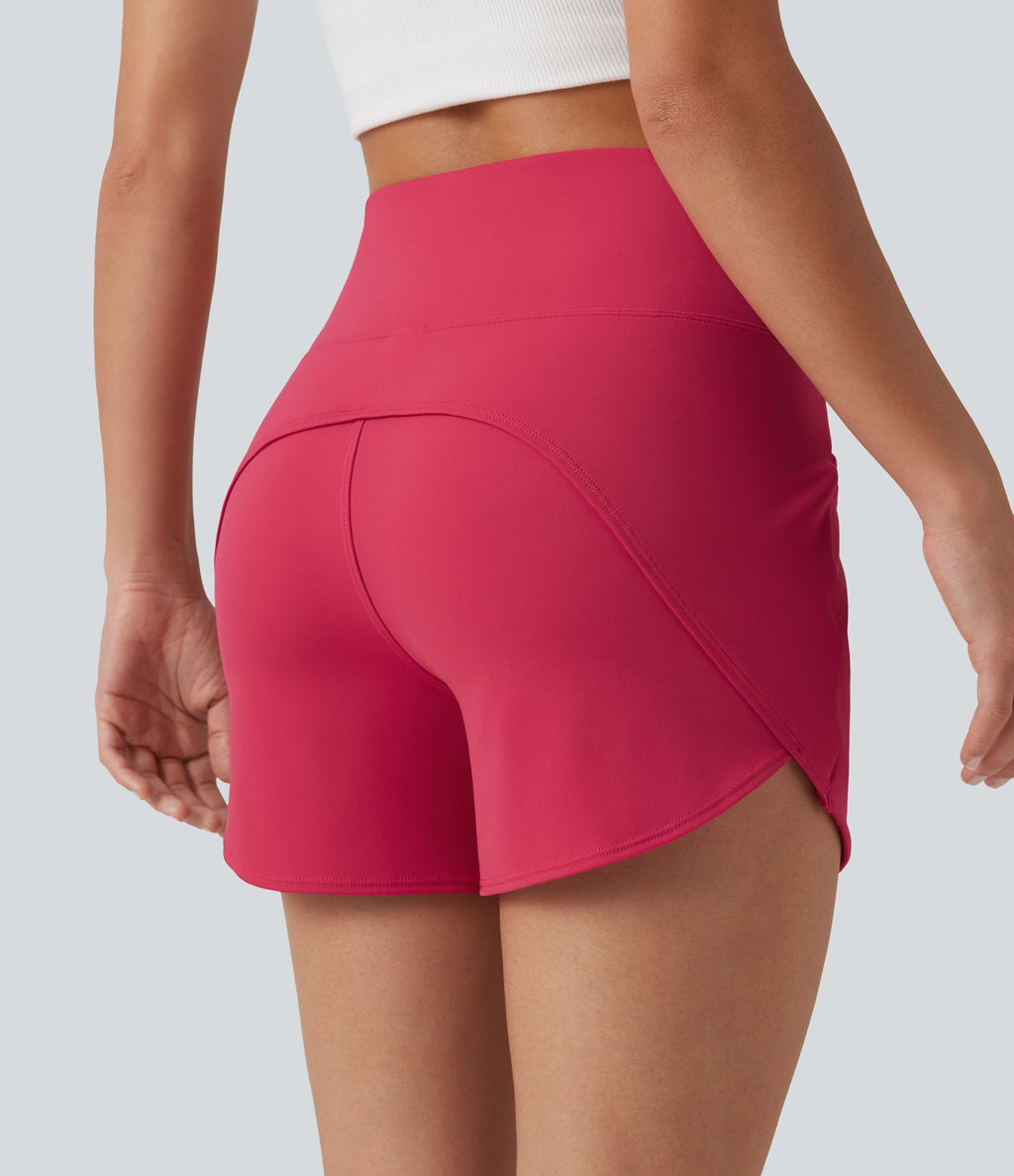 Short décontracté SoftlyZero™ Airy taille haute coupe ajustée à ourlet arrondi, avec poches, 10 cm