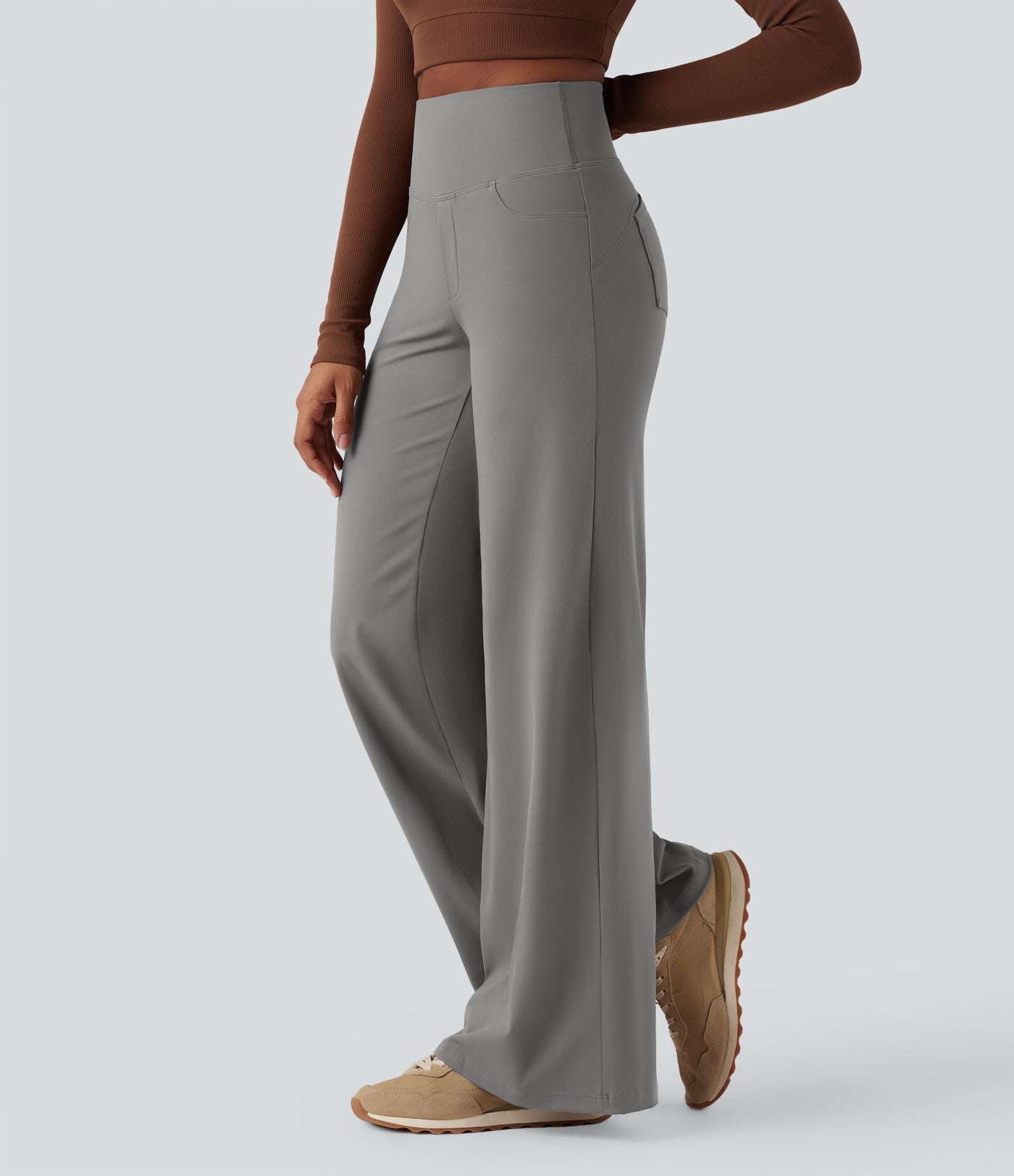 Pantalon yoga large gainant taille haute DayStretch avec poches