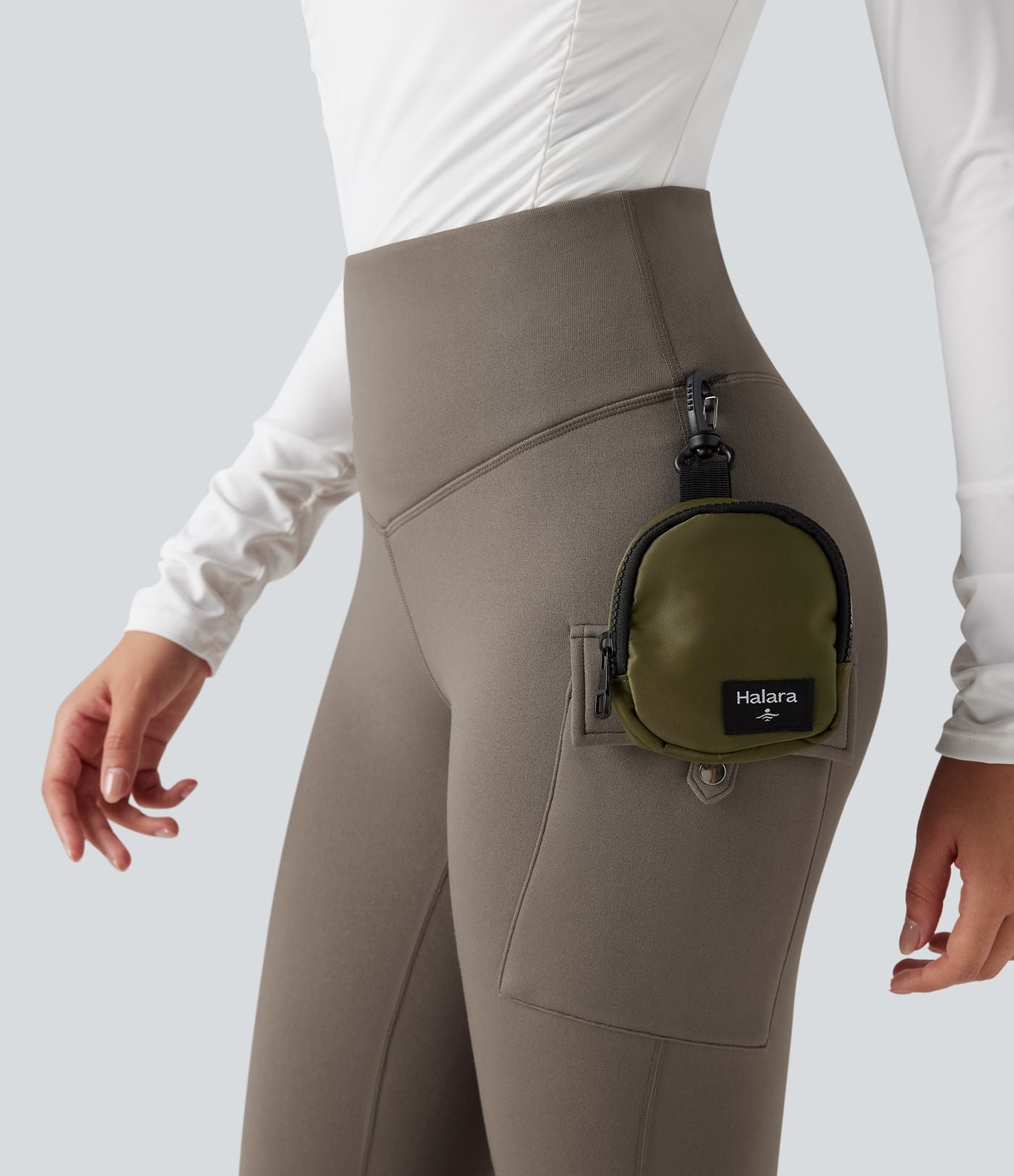 Legging de randonnée polaire gainant taille haute avec poches