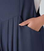 Salopette Casual Grande Taille en Gaufré avec Bretelles Ajustables Boutons et Poches Multiples