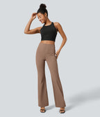Pantalon tailleur légèrement évasé taille haute avec poches arrière Halara Flex™