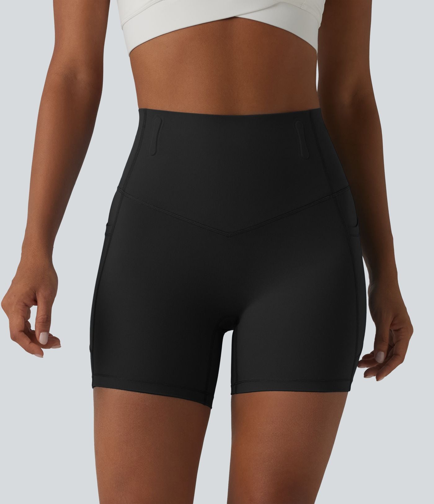 Short cycliste de yoga ventre plat Halara UltraSculpt™, taille haute, anti-roulis, 12,5 cm, avec poches