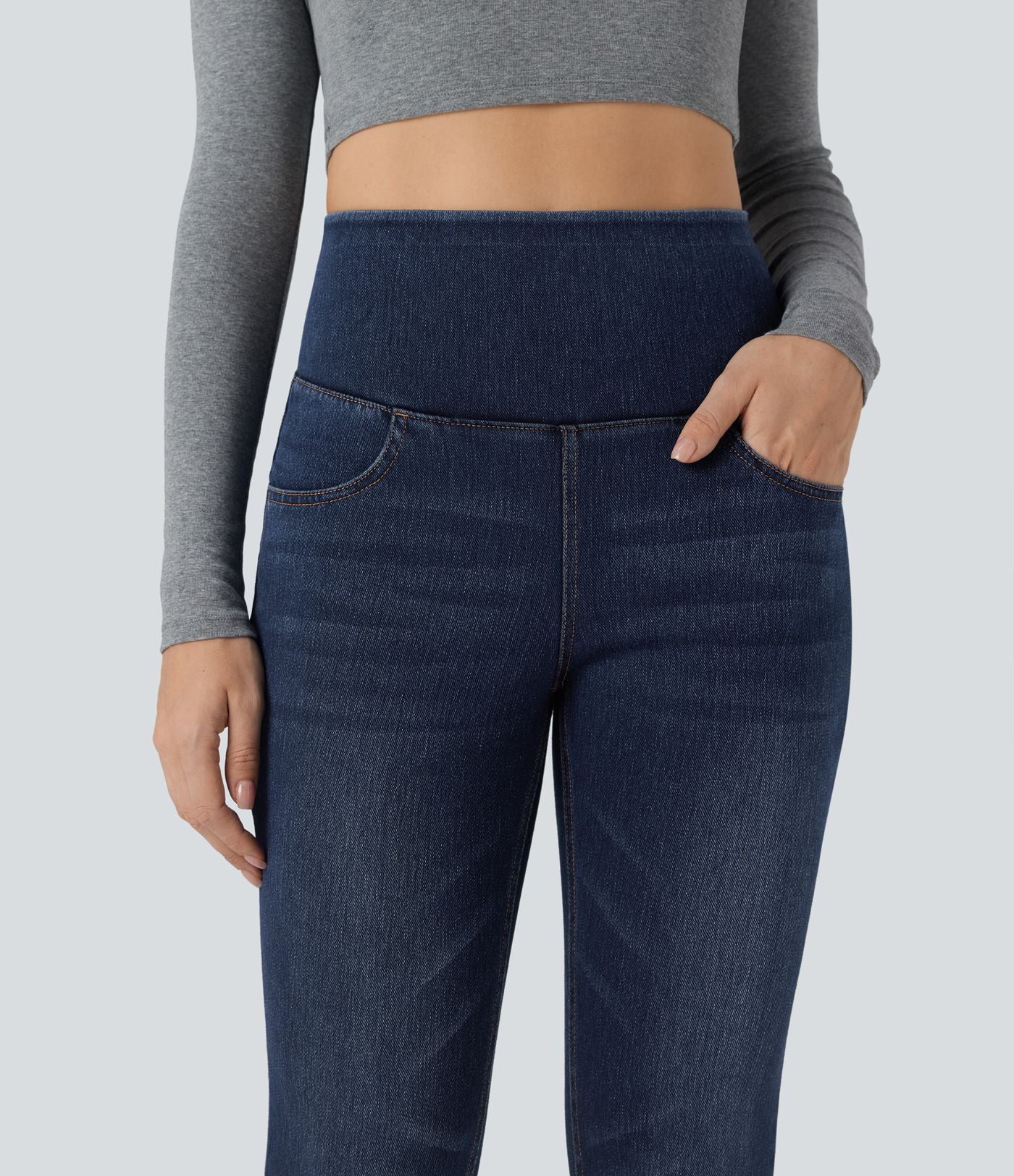 Jean skinny 7/8 Halara Flex™ taille haute dos croisé avec poches