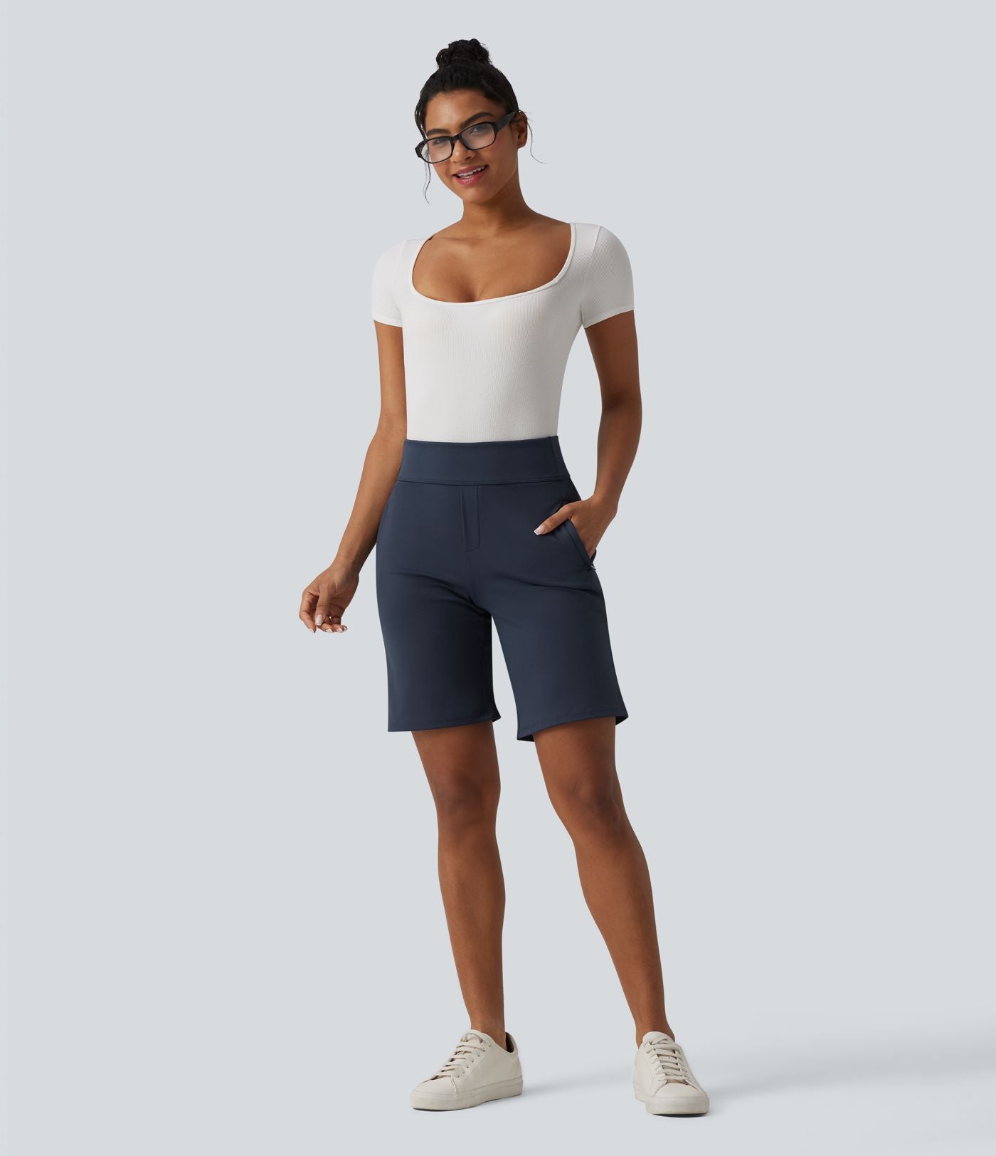 Short tailleur DayStretch ample taille haute avec poches