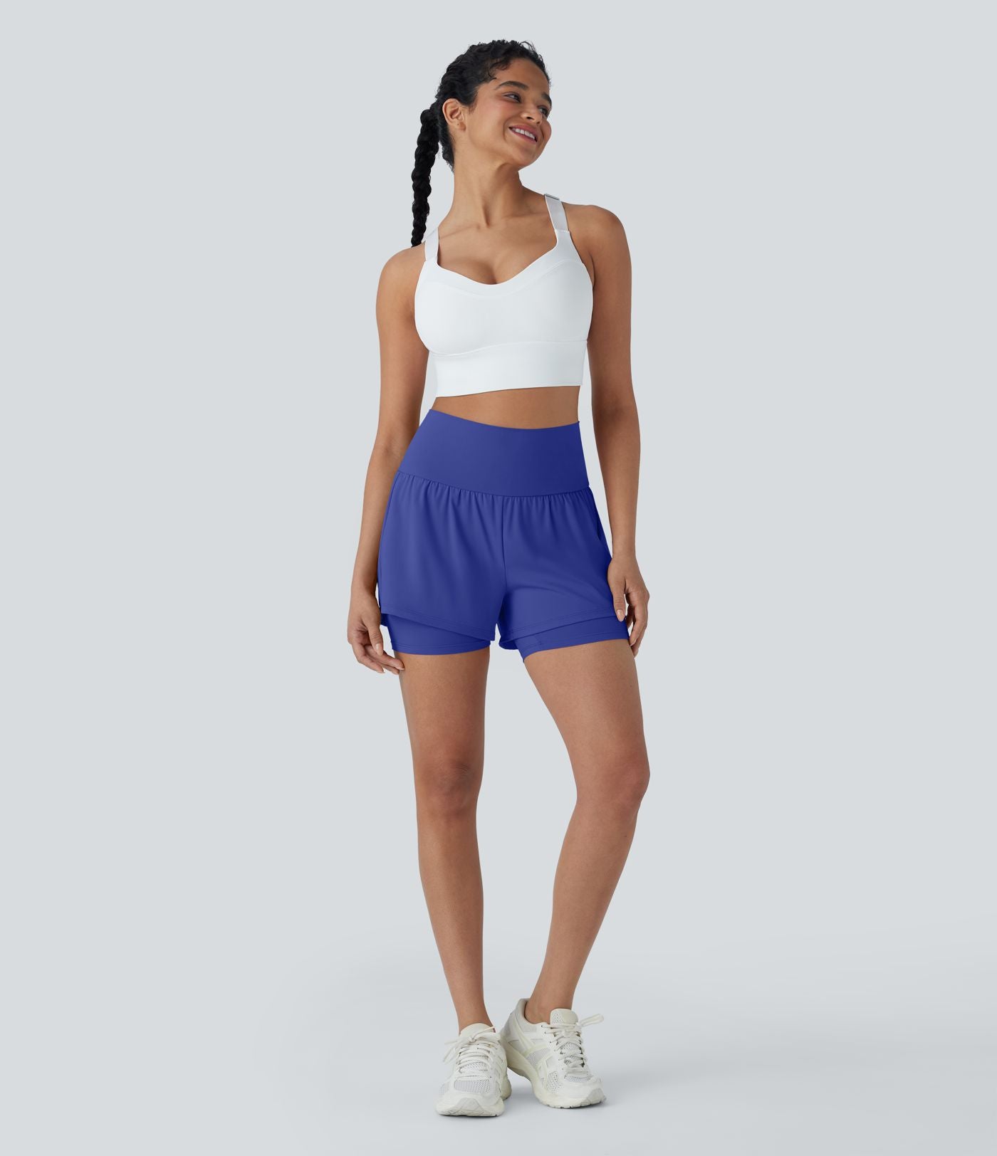 Short de yoga 2-en-1 SoftlyZero™ Airy taille très haute effet frais InstantCool 12,5 cm avec poches