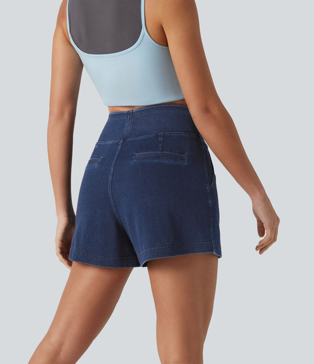 Short en jean ample Halara Flex™ taille haute décontracté avec poches