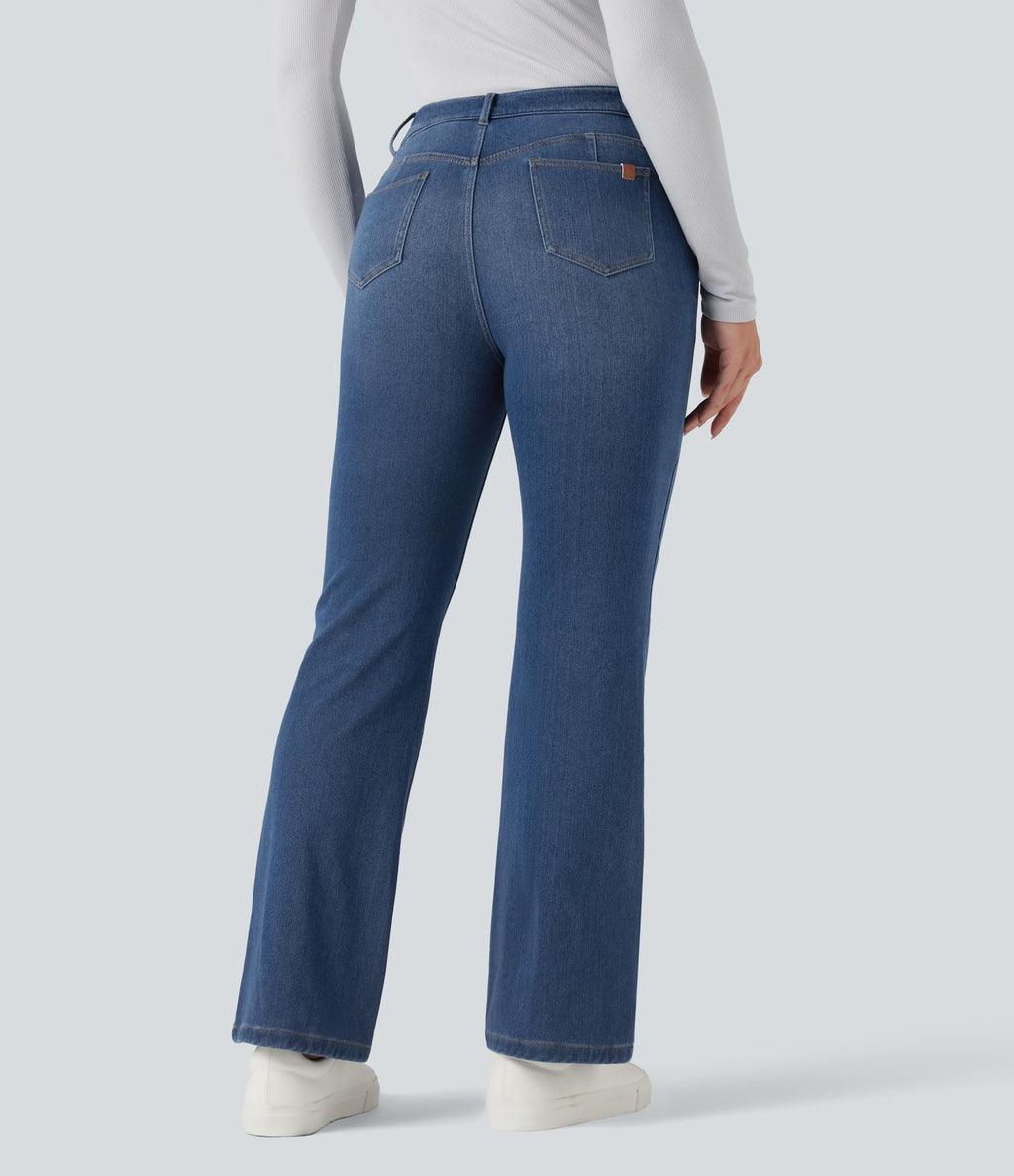 Halara Flex™ Denim Heat Jean casual évasé taille mi-haute avec poches