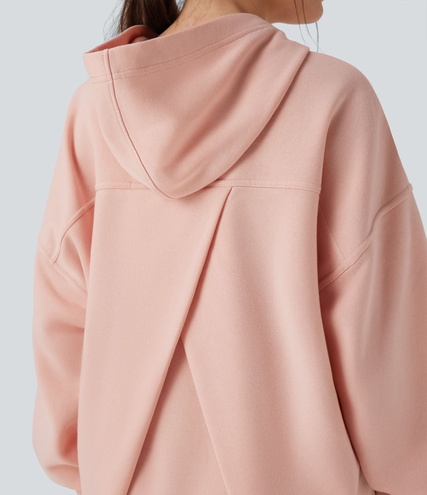 Sweat-shirt décontracté polaire oversize à capuche manches longues avec poches
