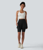 Short de yoga 2-en-1 SoftlyZero™ Airy effet frais InstantCool taille ultra-haute 22,8 cm avec poches