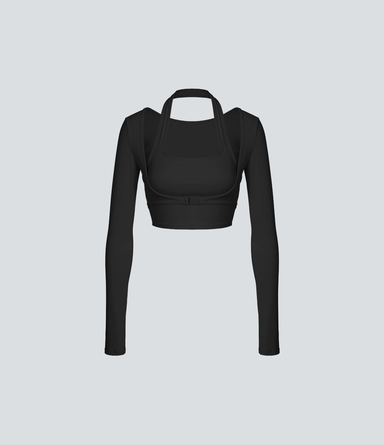 Softlyzero™ Plush Top Sport Yoga Manches Longues Trou pour le Pouce Dos Nu Col Halter