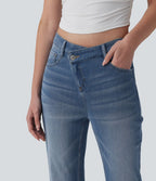 Halara Flex™ Jean évasé asymétrique taille haute avec poches
