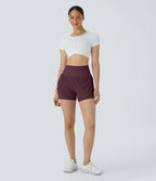 Breezeful™ Short 8,8cm Yoga Séchage Rapide 2 en 1 Taille Super Haute Ourlet Courbé Poches Latérales