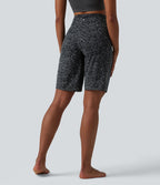 Short de yoga Halara UltraSculpt™ imprimé léopard, taille haute, gainant, jambes droites, 25 cm, avec poches
