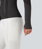 Haut de sport yoga manches raglan longues avec passants pouces sans couture OneForm Seamless Flow