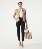 Pantalon Halara Flex™ taille haute esprit bureau à motif chevrons avec poches