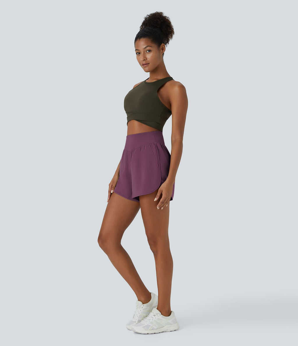 Breezeful™ Shorts 10cm Casual à Séchage Rapide Taille Haute et Poche Latérale