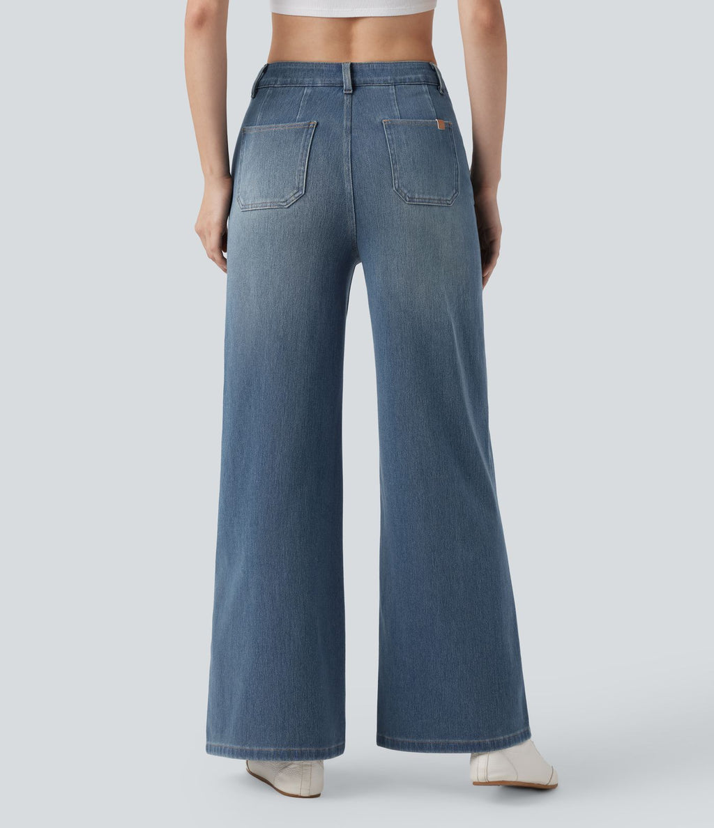 Halara Flex™ Jean large décontracté taille haute gainant avec poches