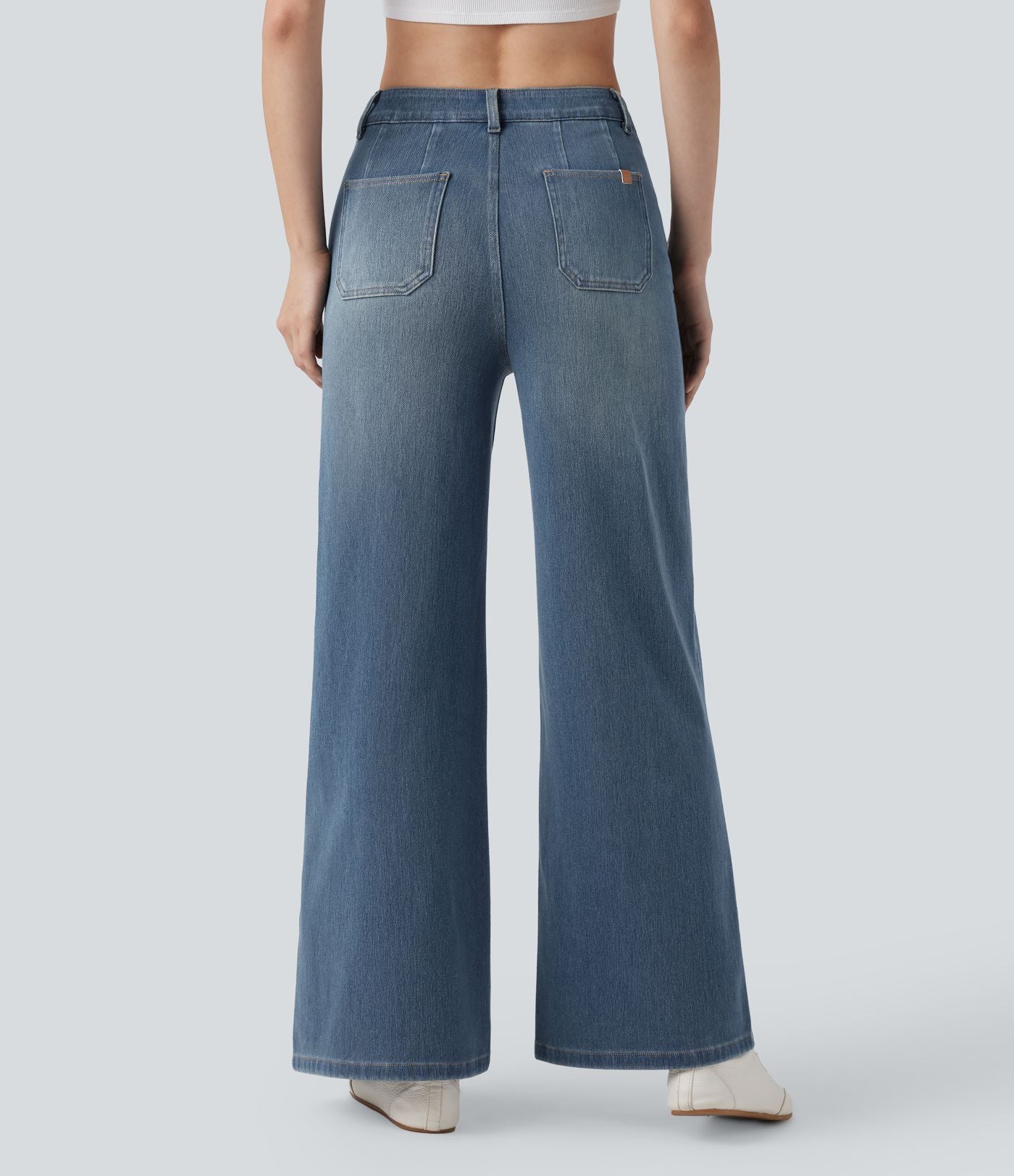 Halara Flex™ Jean large décontracté taille haute gainant avec poches