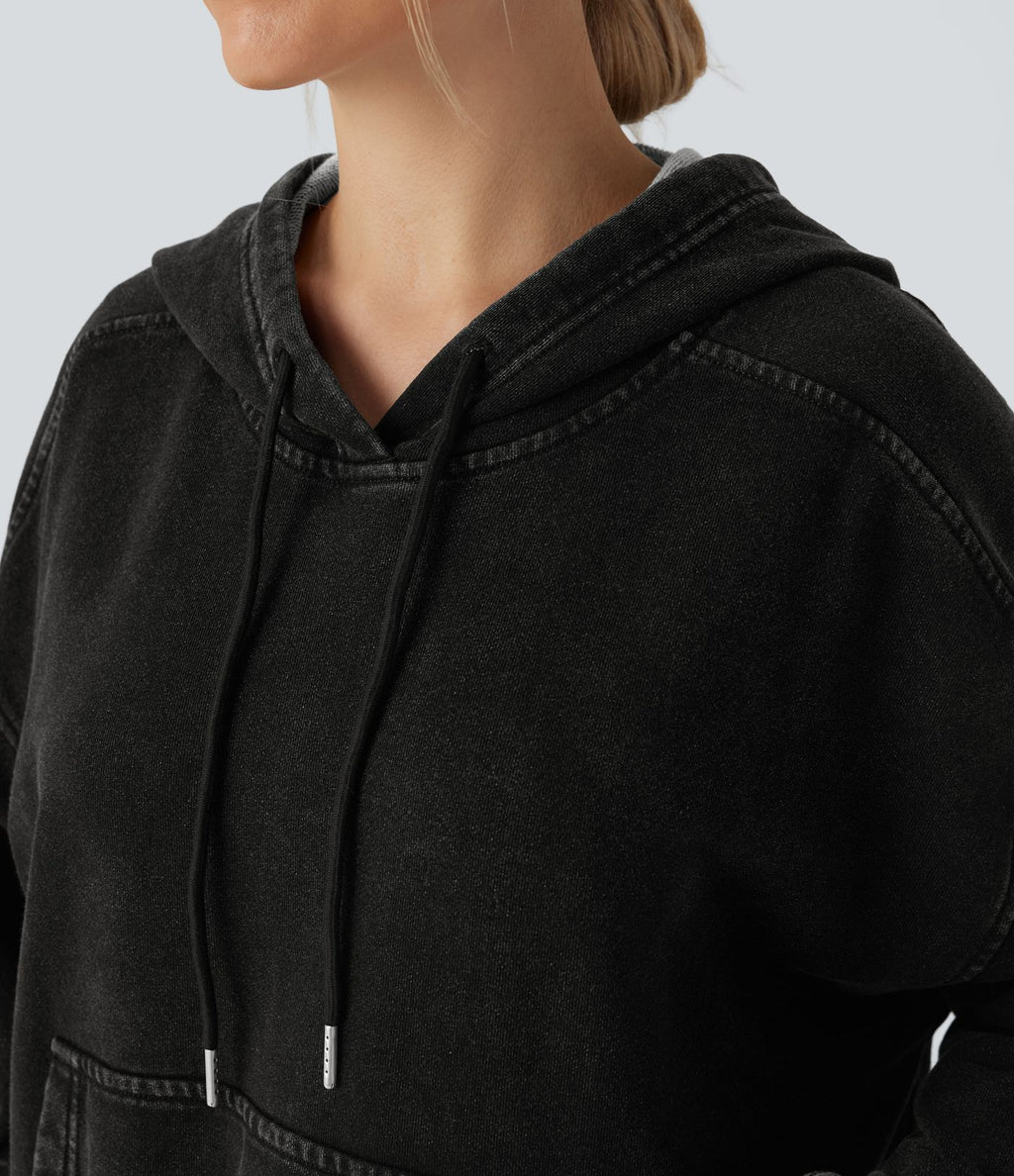 Sweat à capuche décontracté en denim Halara Flex™ avec poche